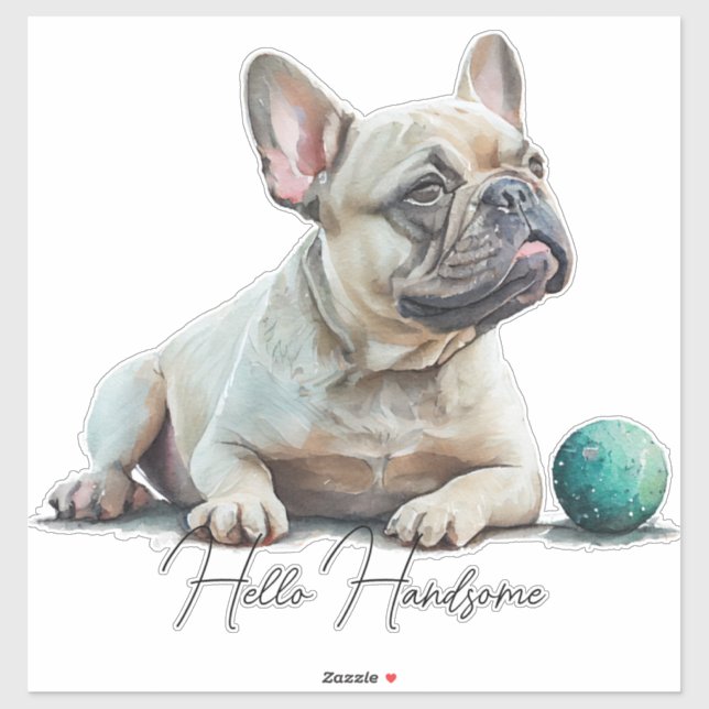 Hello French Bulldog Sticker (Sheet)