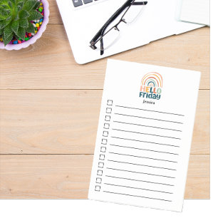 Hello Friday fun rainbow retro colorful boho Post-it Notes