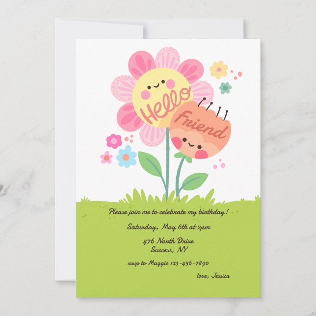 Hello Friend Birthday Party Invitation (Front)