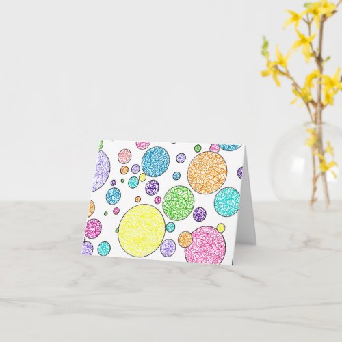 Hello Friend Colorful Bubbles Notecard