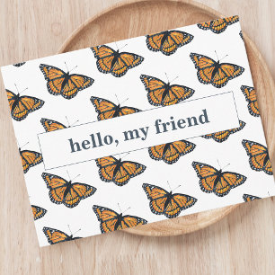 Hello Friend Monarch Butterfly Blank Postcard