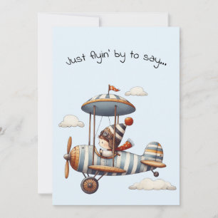 Hello Friendship Kid Flying Whimsical Prop Plane Card