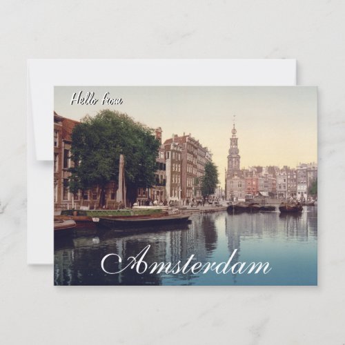 Hello from Amsterdam Postcard