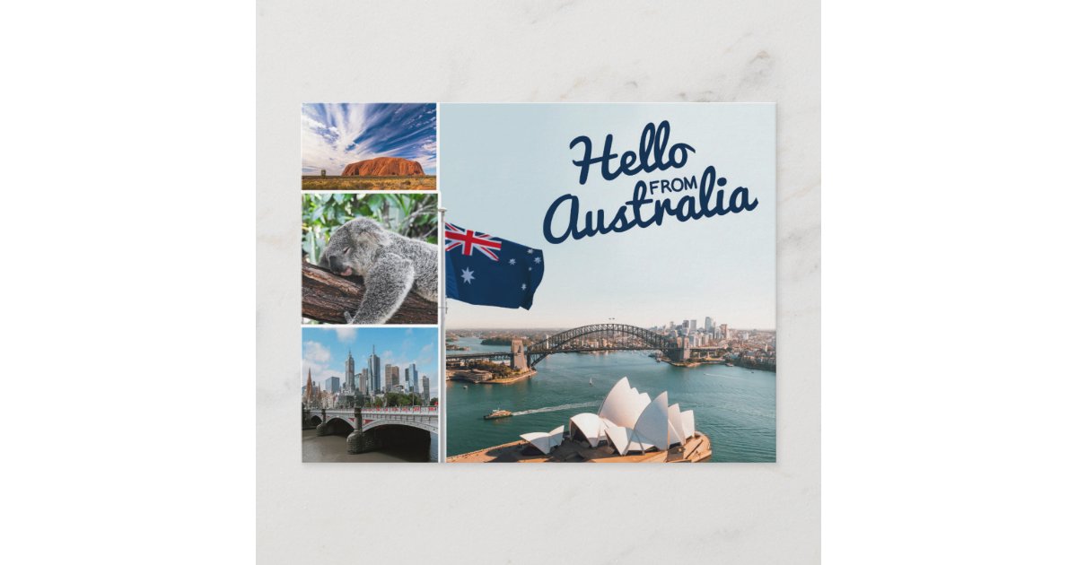 Hello From Australia Postcard | Zazzle