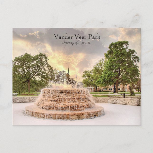 Hello From Beautiful Vander Veer Park Postcard  (Front)