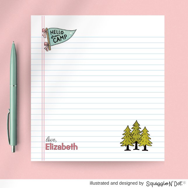 Hello From Camp, Kids Summer Camp Stationery Notepad (Creator Uploaded)