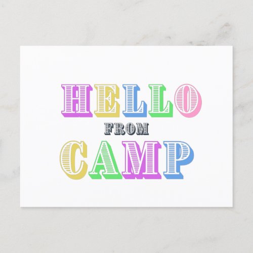 Hello From Camp Postcard