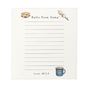 Hello from camp, summer camp notepad