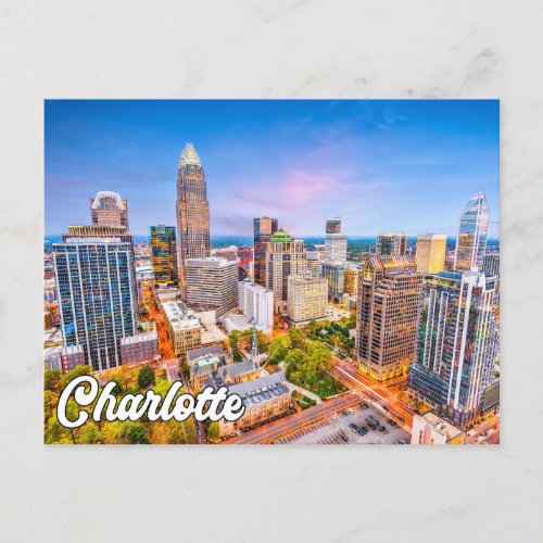 Hello From Charlotte North Carolina USA Postcard