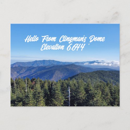 Hello From Clingmans Dome Great Smoky Mountains Postcard
