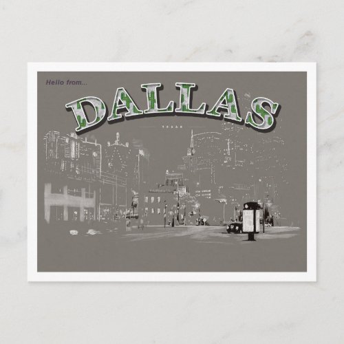 Hello from Dallas Texas Postcard