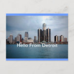 Hello From Detroit, Michigan Postcard at Zazzle