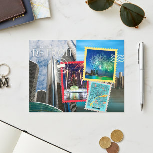 Hello From Detroit Postcard