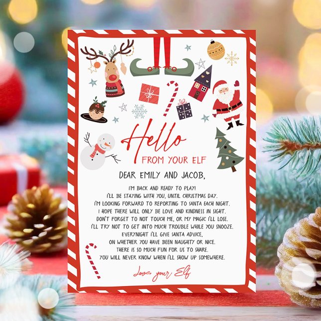 Hello From Elf Arrival Letter I'm Back Christmas  Invitation (Creator Uploaded)
