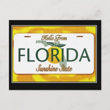 Hello From Florida Vintage Travel Postcard by vintagestore at Zazzle