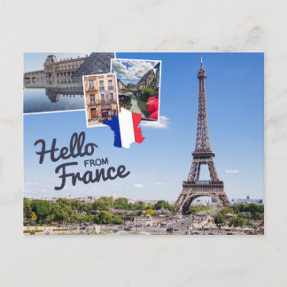 Hello From France Holiday Postcard