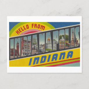 Hello from Indianapolis, Indiana Vintage Postcard