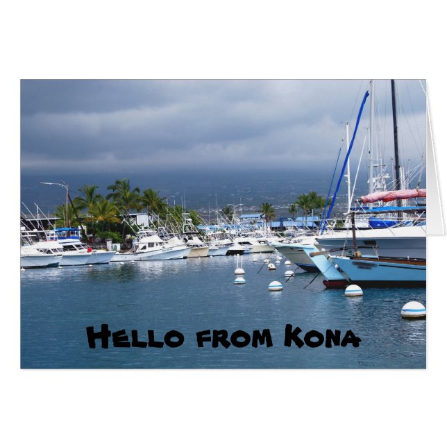 Hello from Kona, Hawaii Cards (Front Horizontal)