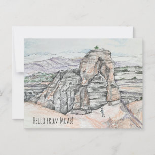 Hello from Moab Utah Delicate Arch Red Rock Postcard