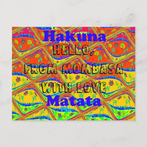 Hello From Mombasa with Love Hakuna Matata cards