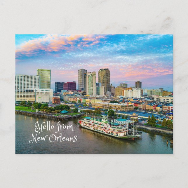 Hello from New Orleans City View  Postcard (Front)
