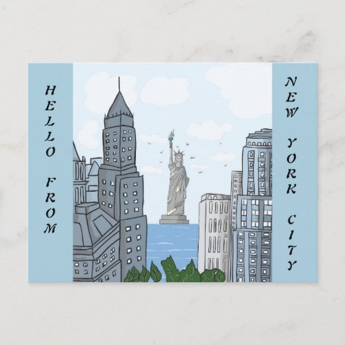  HELLO FROM NEW YORK CITY  POSTCARD