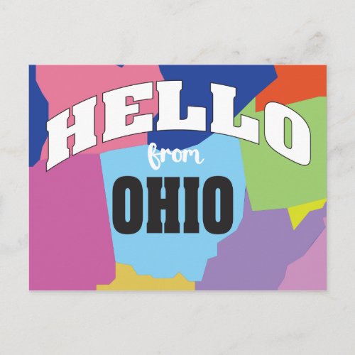 Hello from Ohio outline map of state Postcard