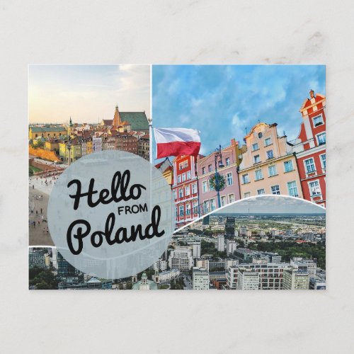 Hello From Poland Postcard