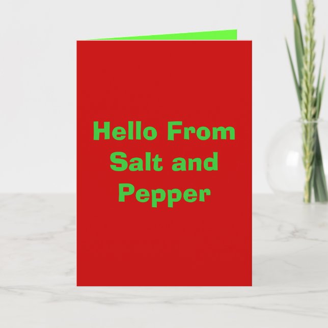 Hello From Salt and Pepper Holiday Card (Front)