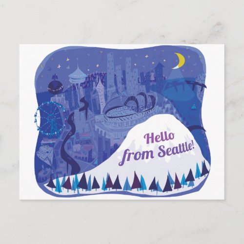 Hello from Seattle Postcard