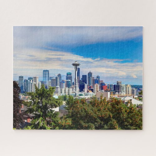 Hello from Seattle Washington Downtown View  Jigsaw Puzzle