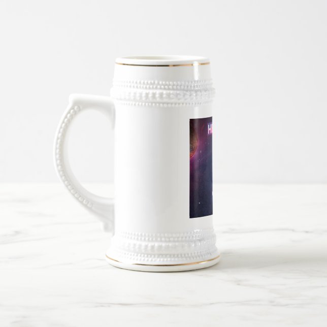 Hello from space. beer stein (Left)