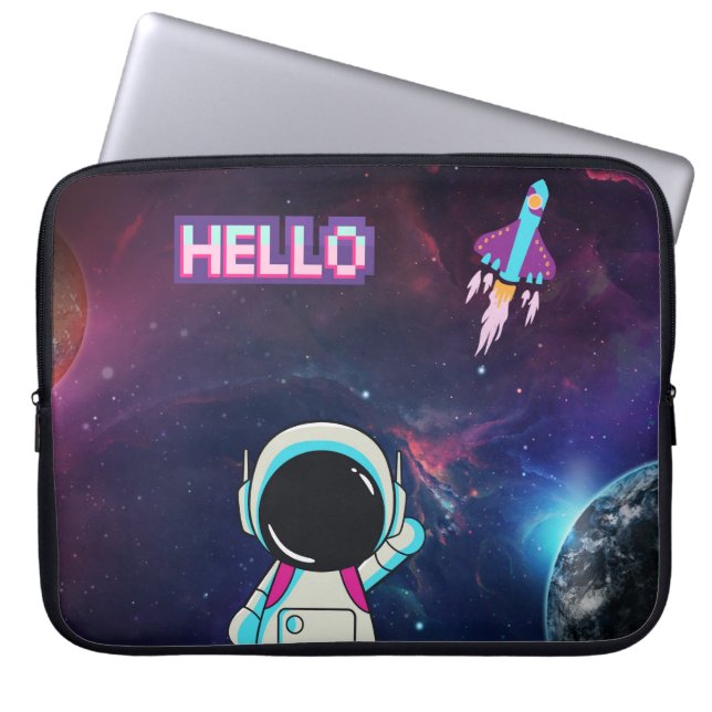 "Hello from Space" Laptop Sleeve (Front)