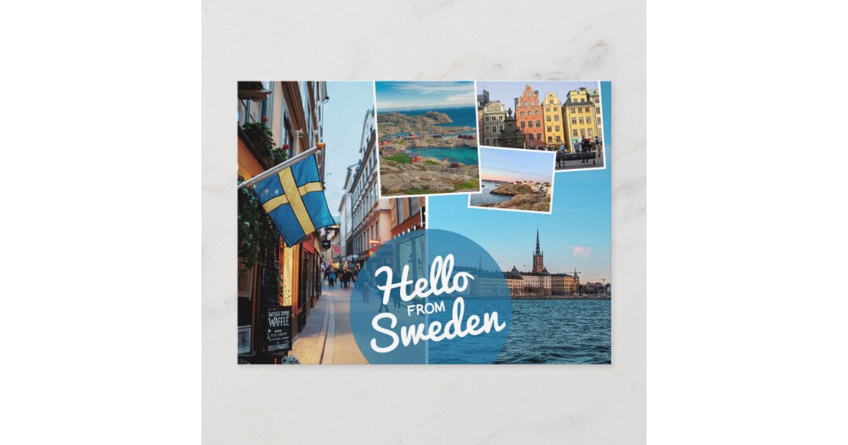 Hello From Sweden Postcard | Zazzle