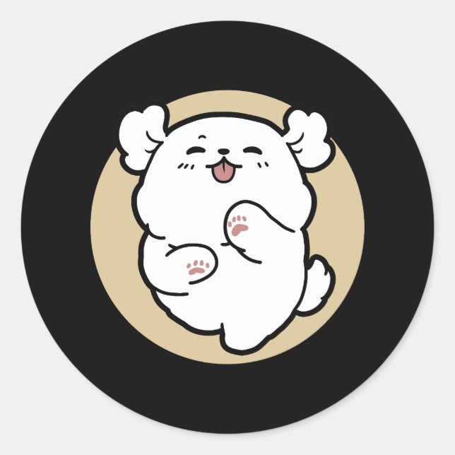 Hello from the Barked Side Classic Round Sticker (Front)