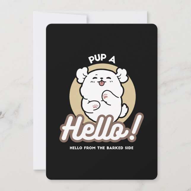 Hello from the Barked Side – Cute Dog Design Holiday Card (Front)