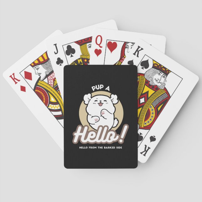 Hello from the Barked Side – Cute Dog Design Poker Cards (Back)