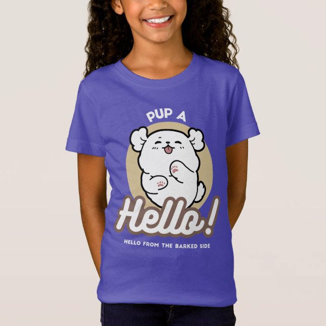 Hello from the Barked Side – Cute Dog Design T-Shirt (Front)