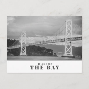 "Hello from The Bay" Modern Bay Bridge Postcard