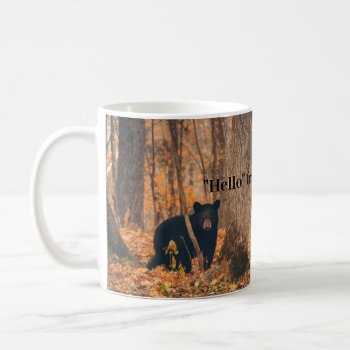Hello From Wisconsin With Black Bear Coffee Mug by Vanillaextinctions at Zazzle
