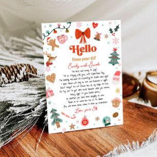 Hello From Your Elf Letter I'm Back Christmas Elf Invitation