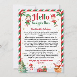 Hello From Your Elves Christmas Arrival Letter Invitation
