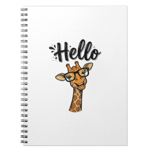 Hello Giraffe Vintage Engraving Cute Animal Shirt_ Notebook