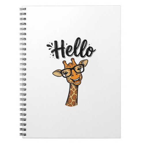 Hello Giraffe Vintage Engraving Cute Animal Shirt_ Notebook