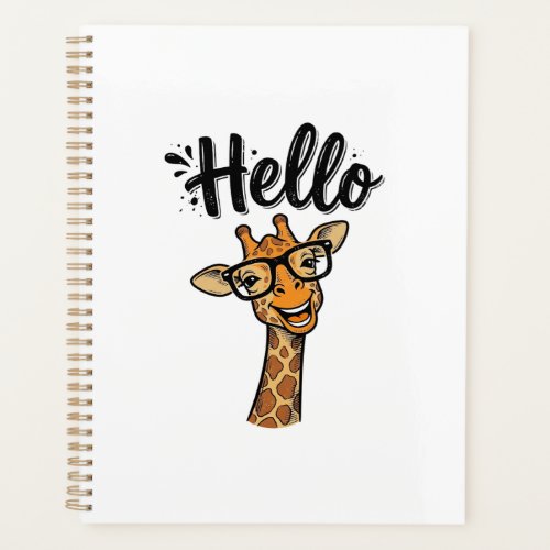 Hello Giraffe Vintage Engraving Cute Animal Shirt_ Planner