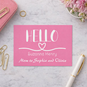 Hello Girl Mom Contact Card Mommy Calling Card