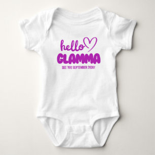 Hello Glamma   Baby Reveal Pregnancy Announcement Bodysuit