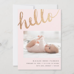 5x7 gold Fearfully and Wonderfully Made bible verse pink Digital Birth Announcement Baby Girl Pink and Gold Birth Announcement coral