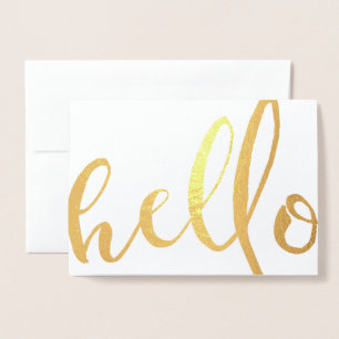 Hello Gold Foil Script Foil Card
