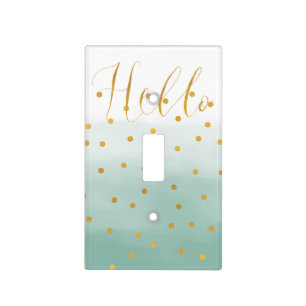 Hello Gold Mint Confetti Ombre Light Switch Cover
